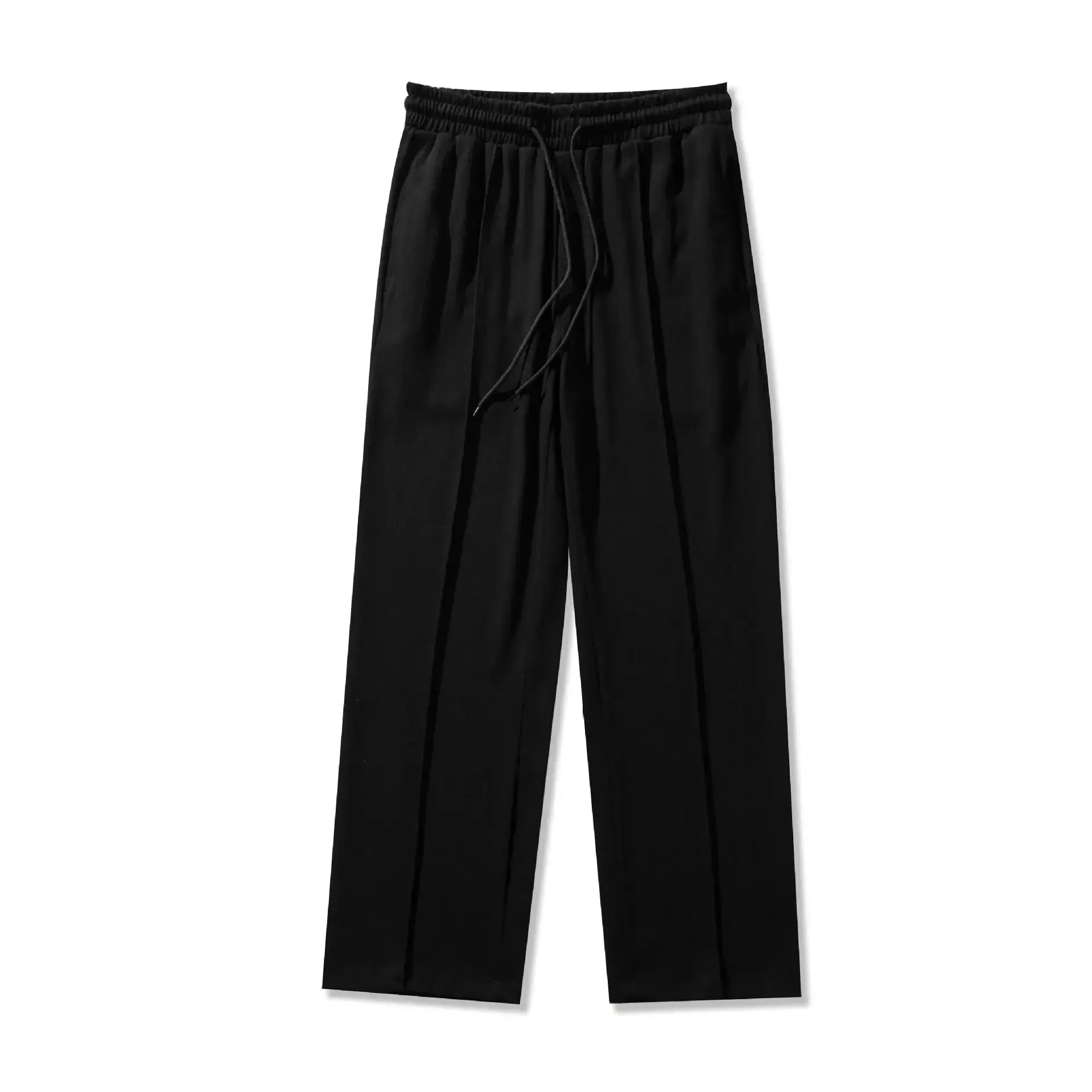 2024 KPOP Fashion Style Harajuku Slim Fit Straight Sweatpants Men Loose All Match Casual Pants Solid Pockets Wide Leg Trousers