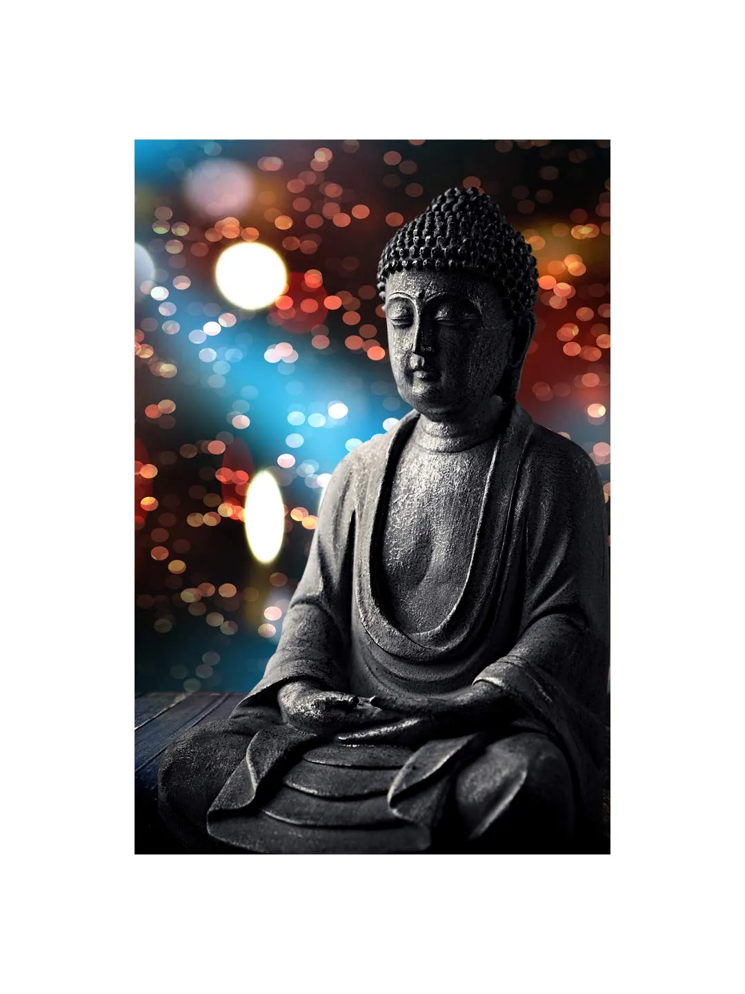 999STORE Lord Gautam Buddha Wall Canvas Painting with Frame for Living Room Buddha Wall Art Painting Home (Canvas 36X24 Inches Stretched) (Multicolor)