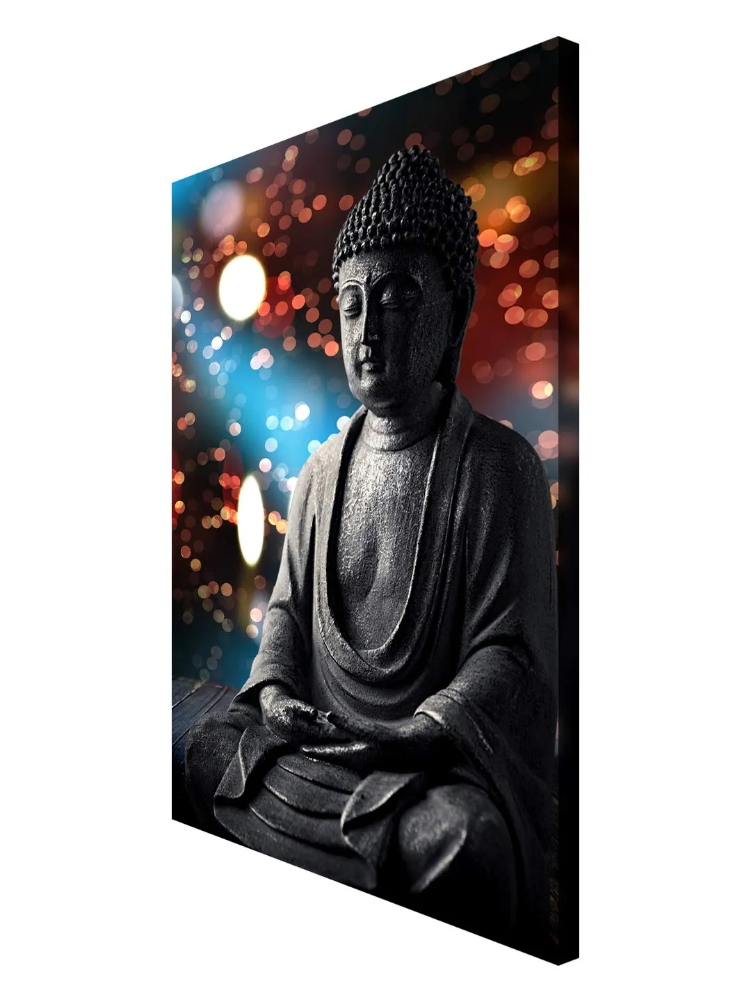 999STORE Lord Gautam Buddha Wall Canvas Painting with Frame for Living Room Buddha Wall Art Painting Home (Canvas 36X24 Inches Stretched) (Multicolor)