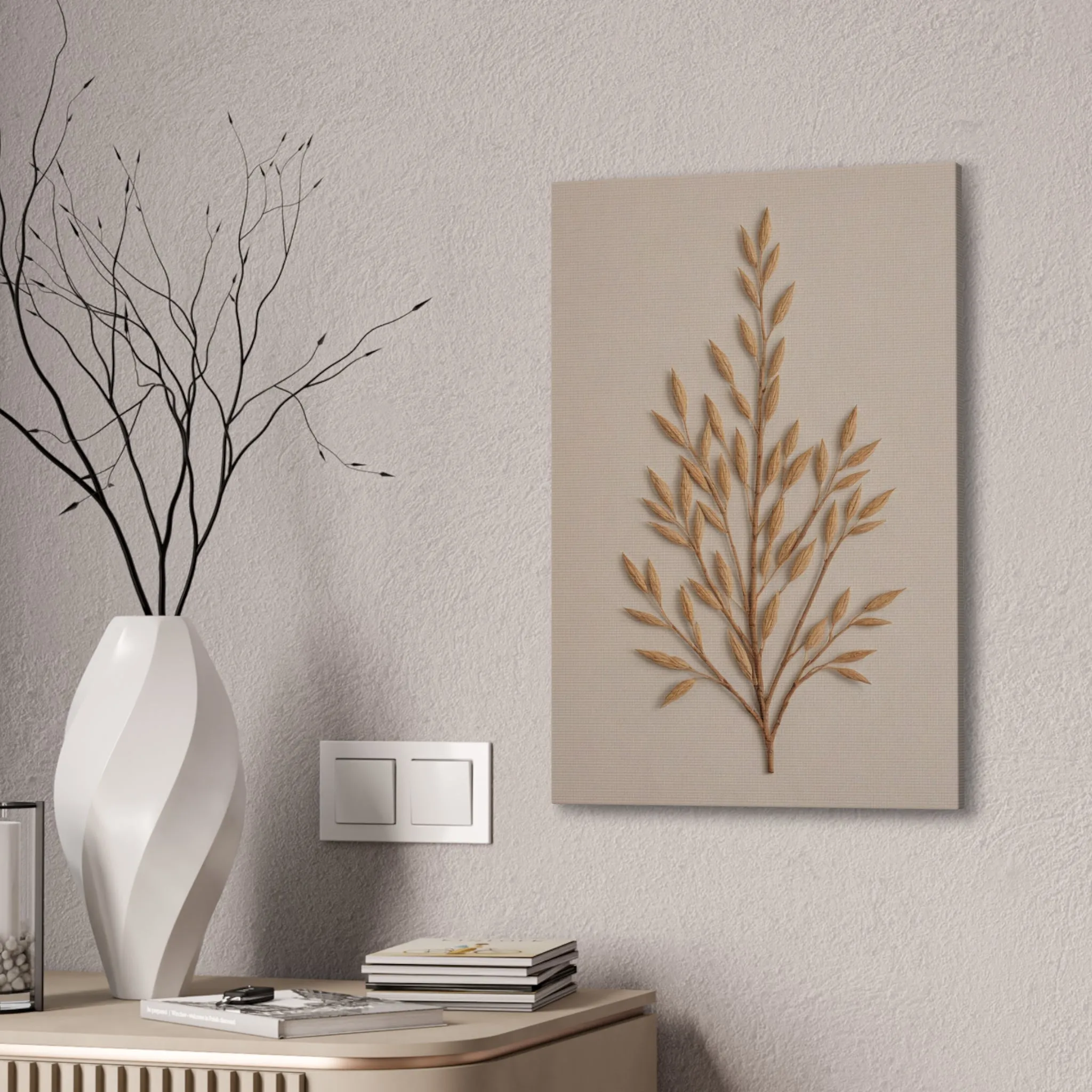 Artisan Blooms Print Santorini Canvas