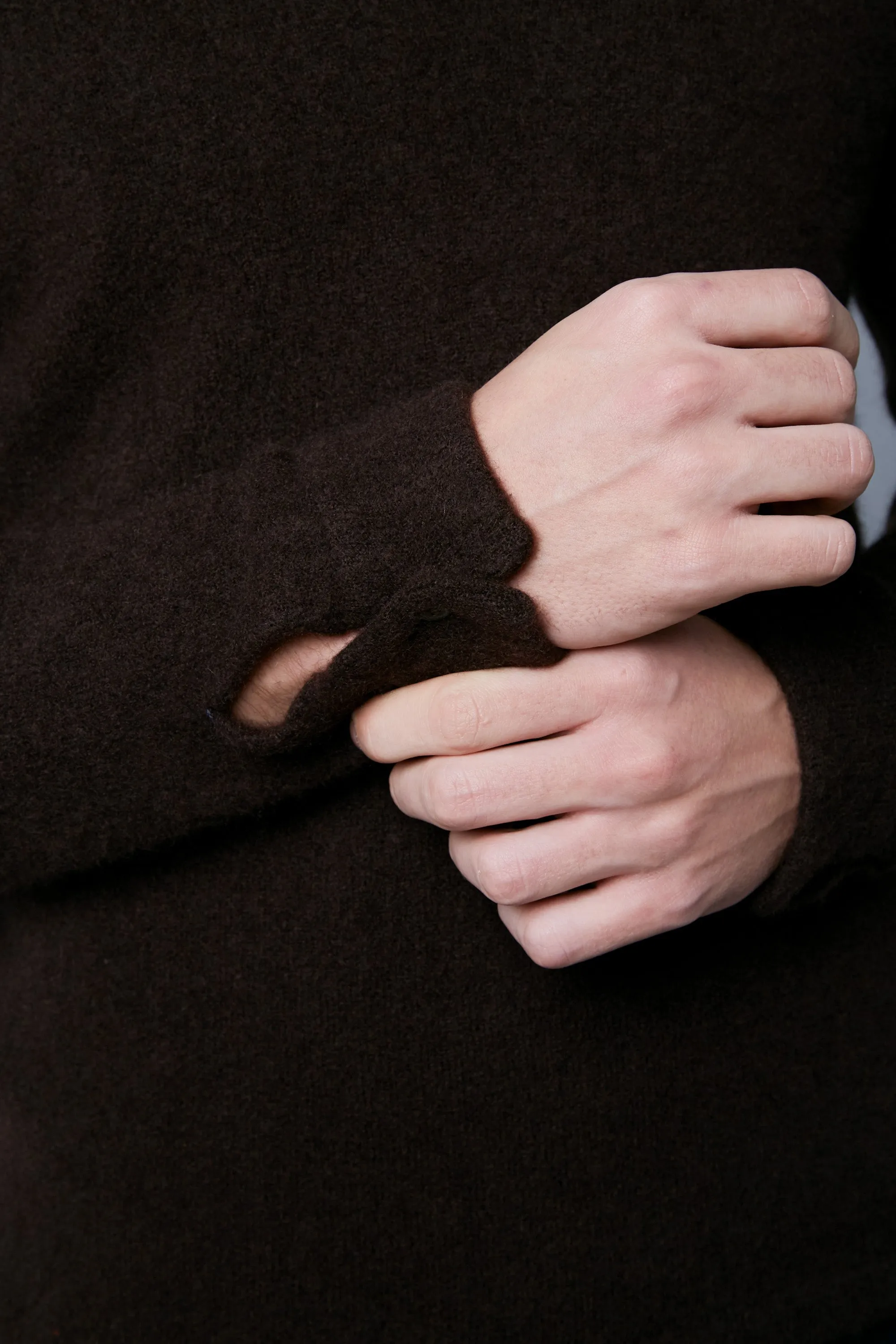 Bouclé Polo | Brown Cashmere