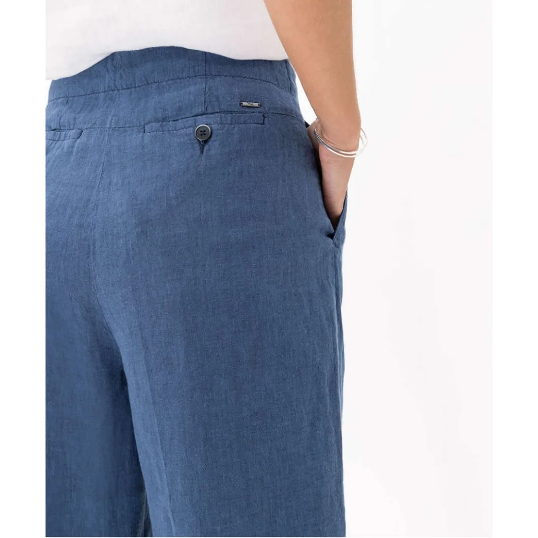 Brax Linen Trousers Slim Silhouette Maine S 71-2208 Dark Blue
