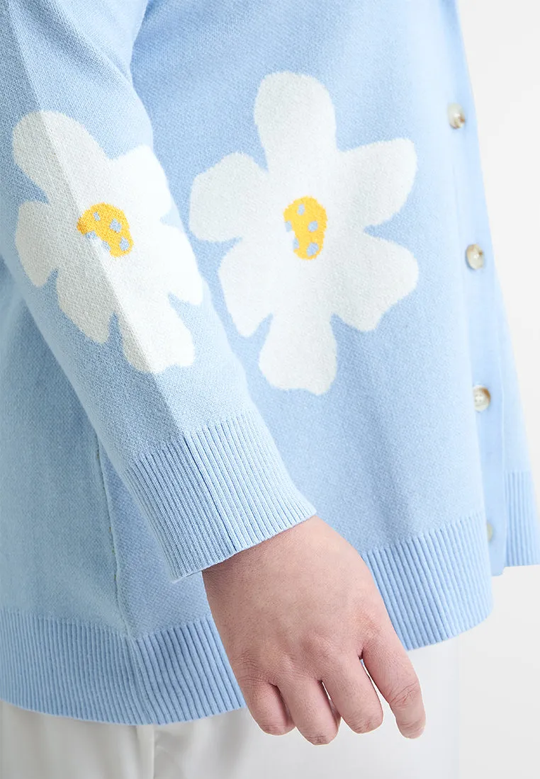 Candace Coquette Knit Floral Cardigan