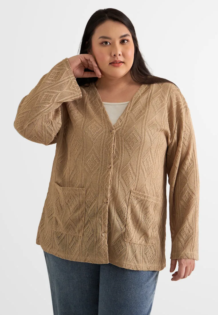 Dakota V-Neck Long Sleeves Crochet Cardigan