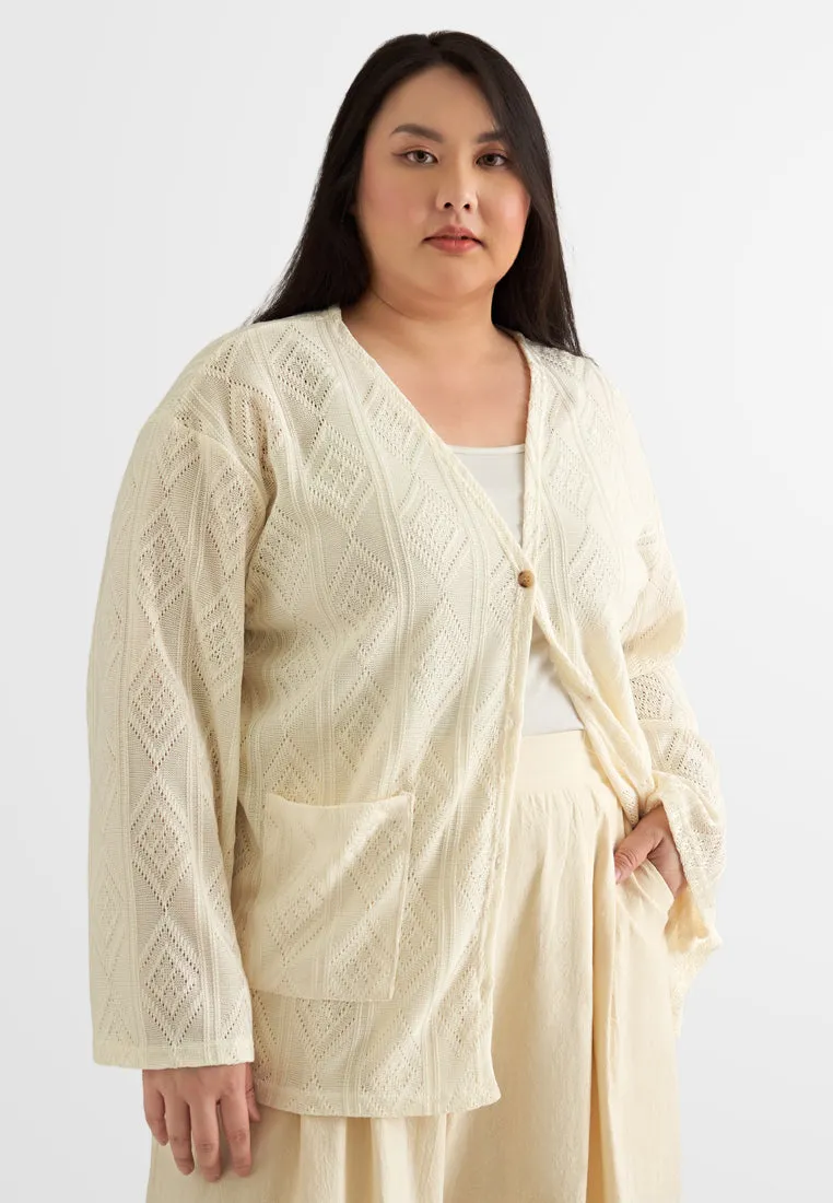 Dakota V-Neck Long Sleeves Crochet Cardigan