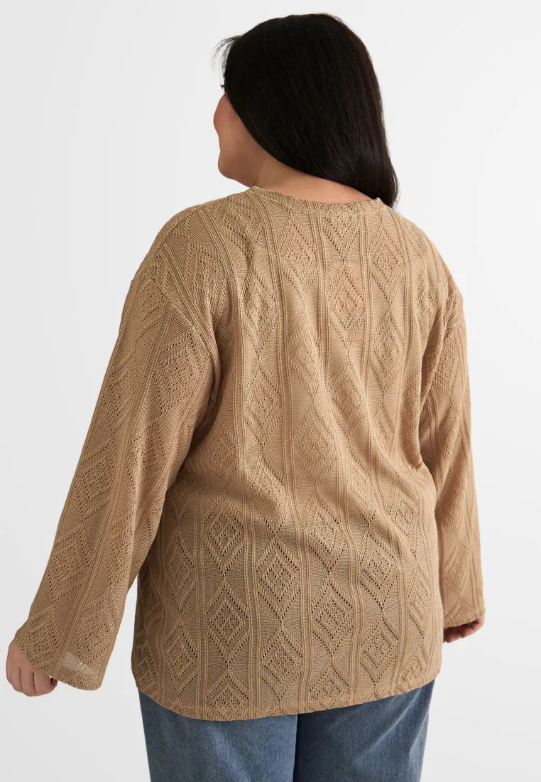 Dakota V-Neck Long Sleeves Crochet Cardigan