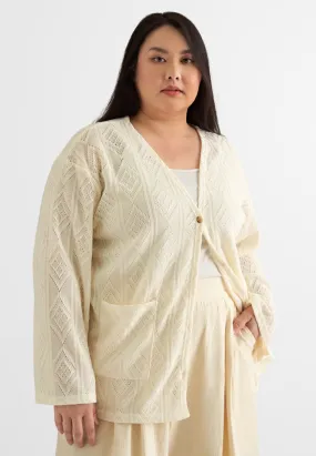 Dakota V-Neck Long Sleeves Crochet Cardigan