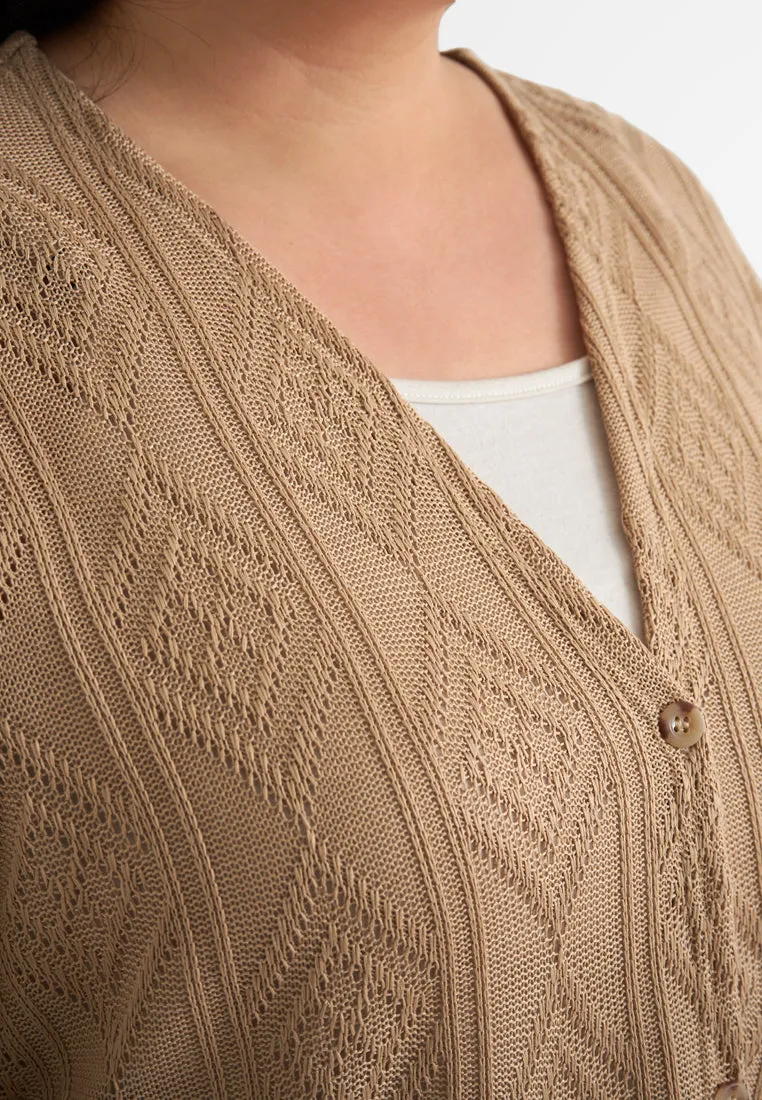 Dakota V-Neck Long Sleeves Crochet Cardigan