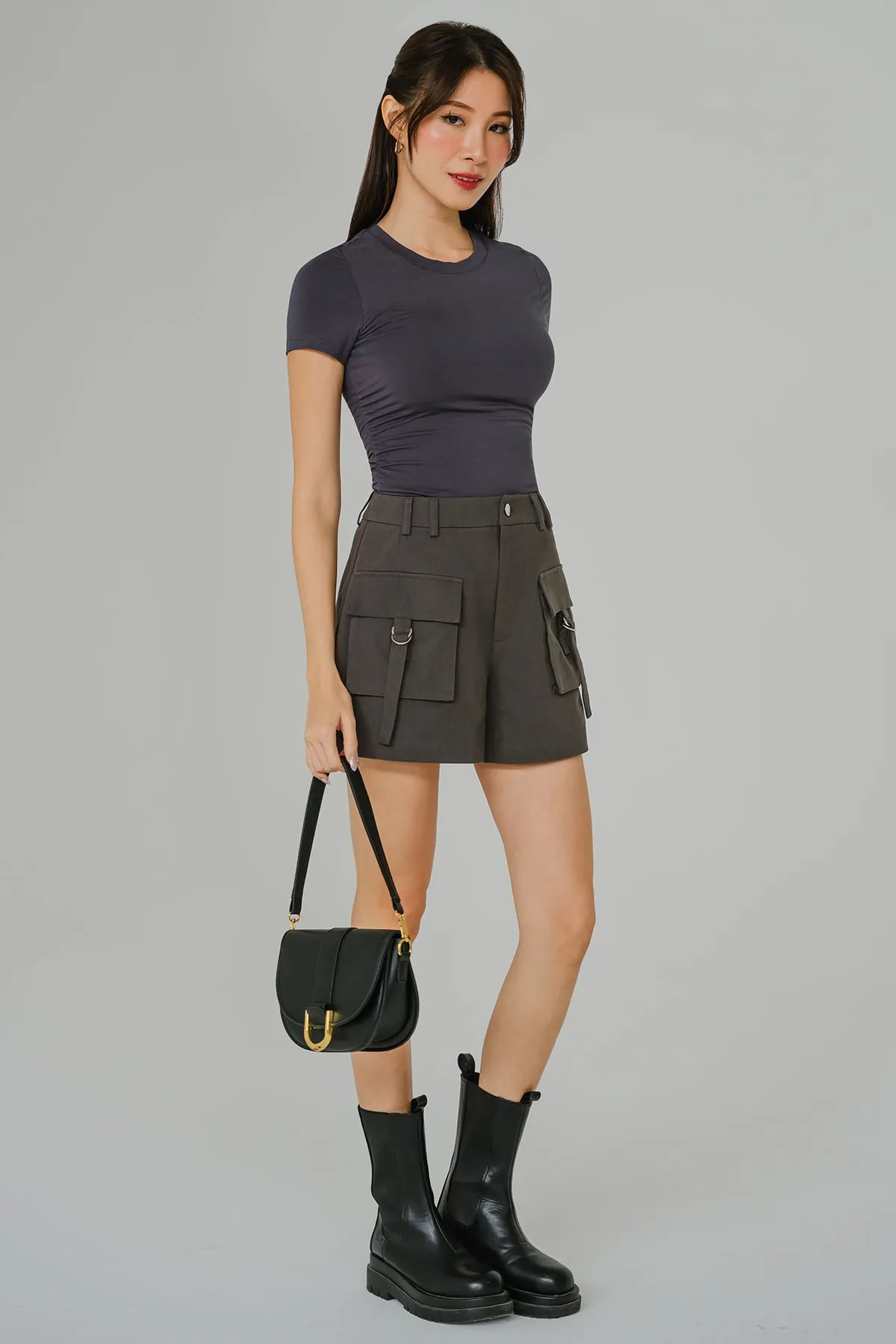 Essential Side-Ruch Top (Slate)