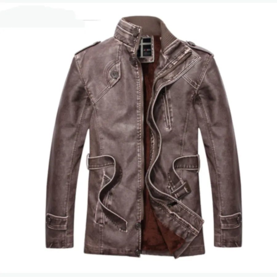 Faux Leather Trench Coat