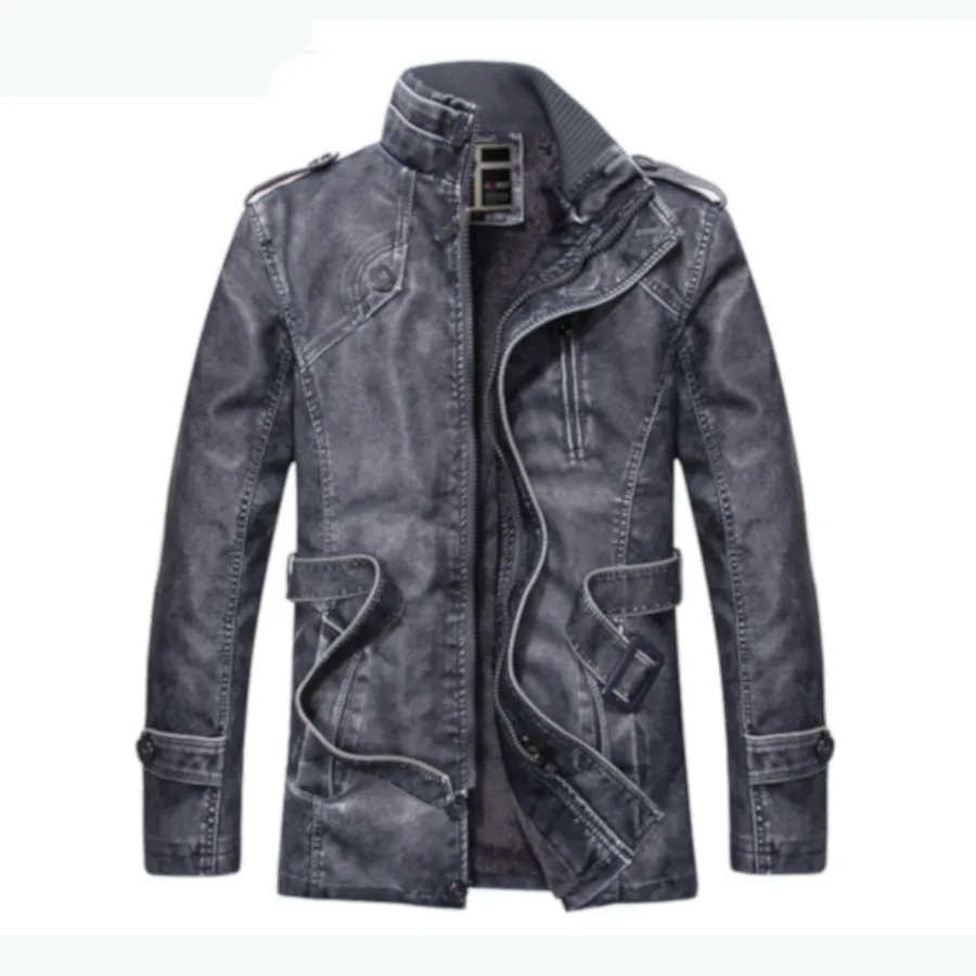 Faux Leather Trench Coat