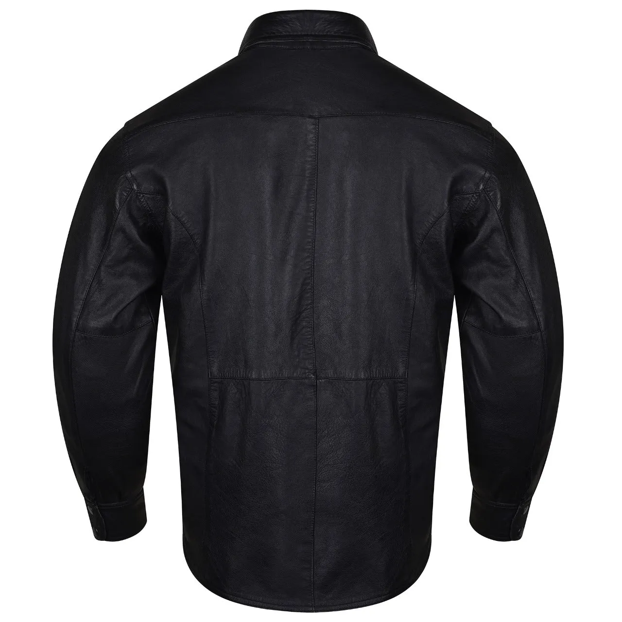 HMM504 Vance Leather High Mileage Men's Black Naked Cowhide Leather Shirt