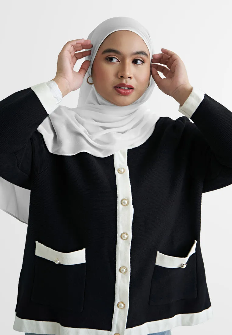Jaqueline Vintage Oversized Boxy Knit Cardigan