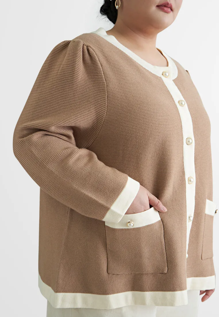Jaqueline Vintage Oversized Boxy Knit Cardigan