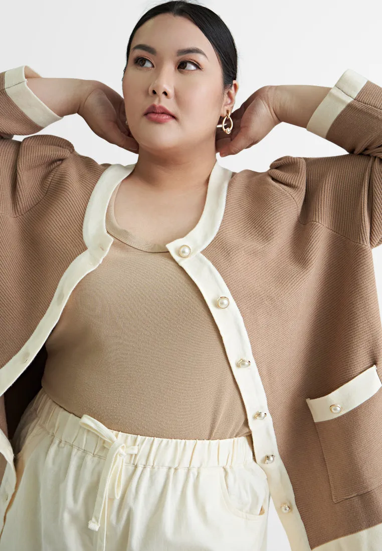 Jaqueline Vintage Oversized Boxy Knit Cardigan