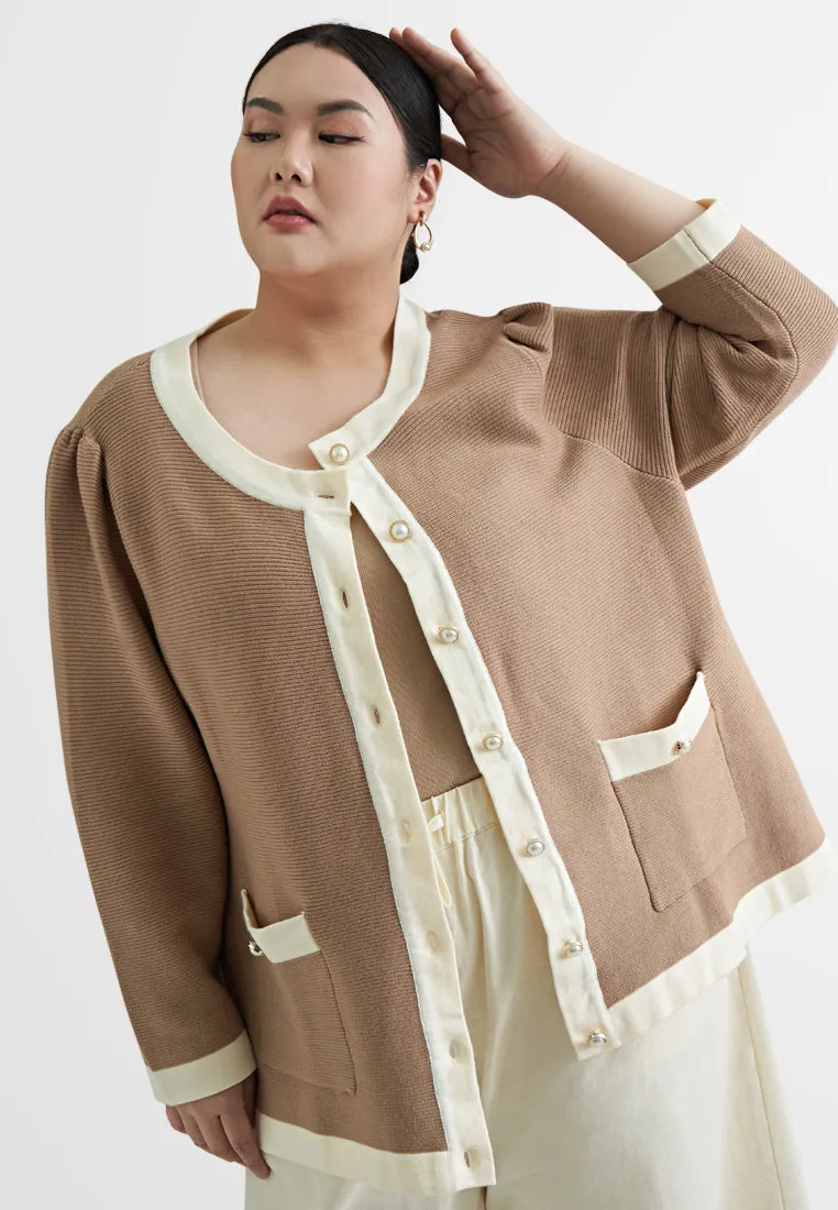 Jaqueline Vintage Oversized Boxy Knit Cardigan