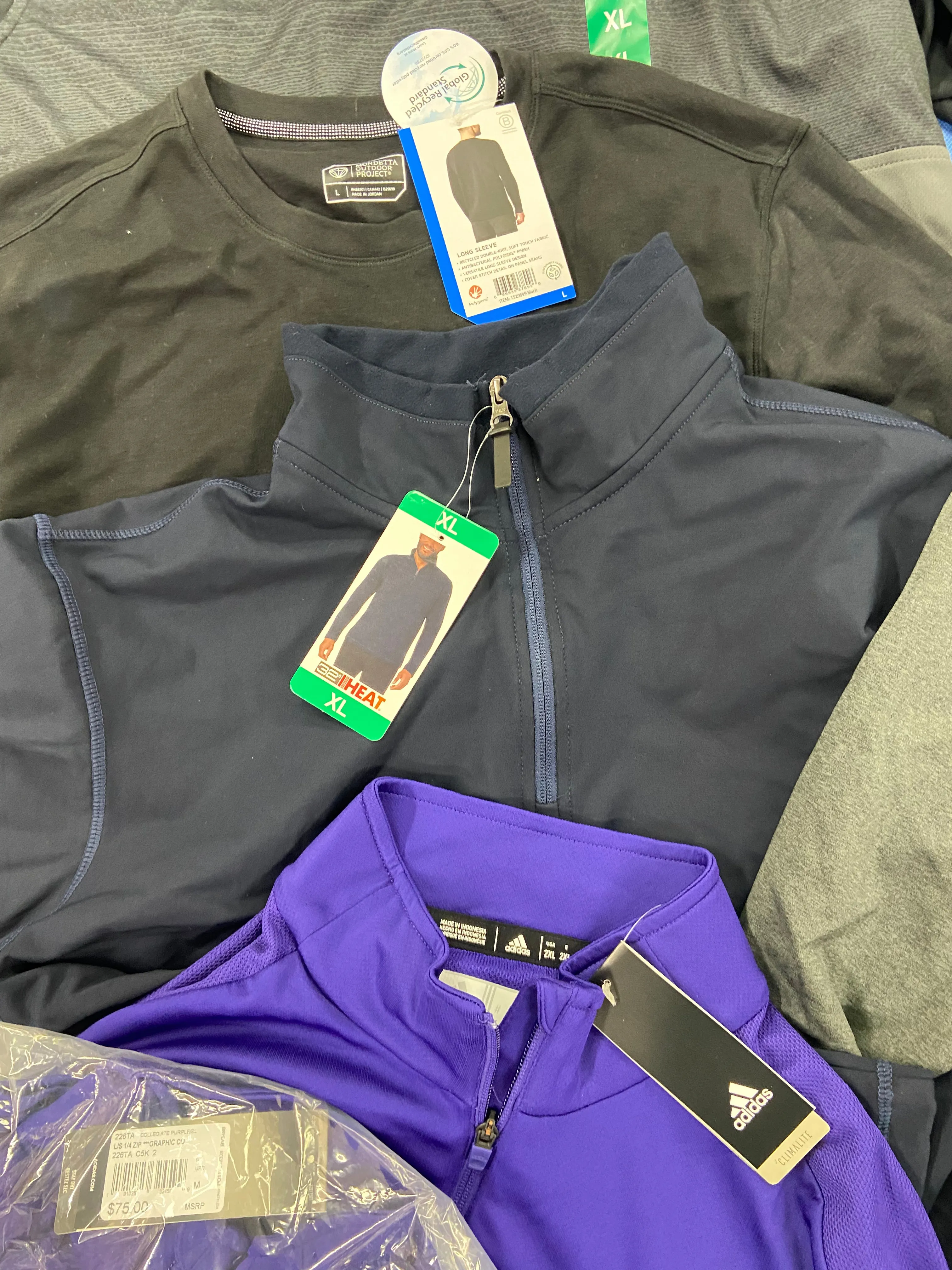 Men's Clothing Tops Wholesale Lot, ADIDAS, CALVIN KLEIN, DYLAN GRAY, 32 DEGREES and more, 14 items, Shelf Pulls, MSRP $991