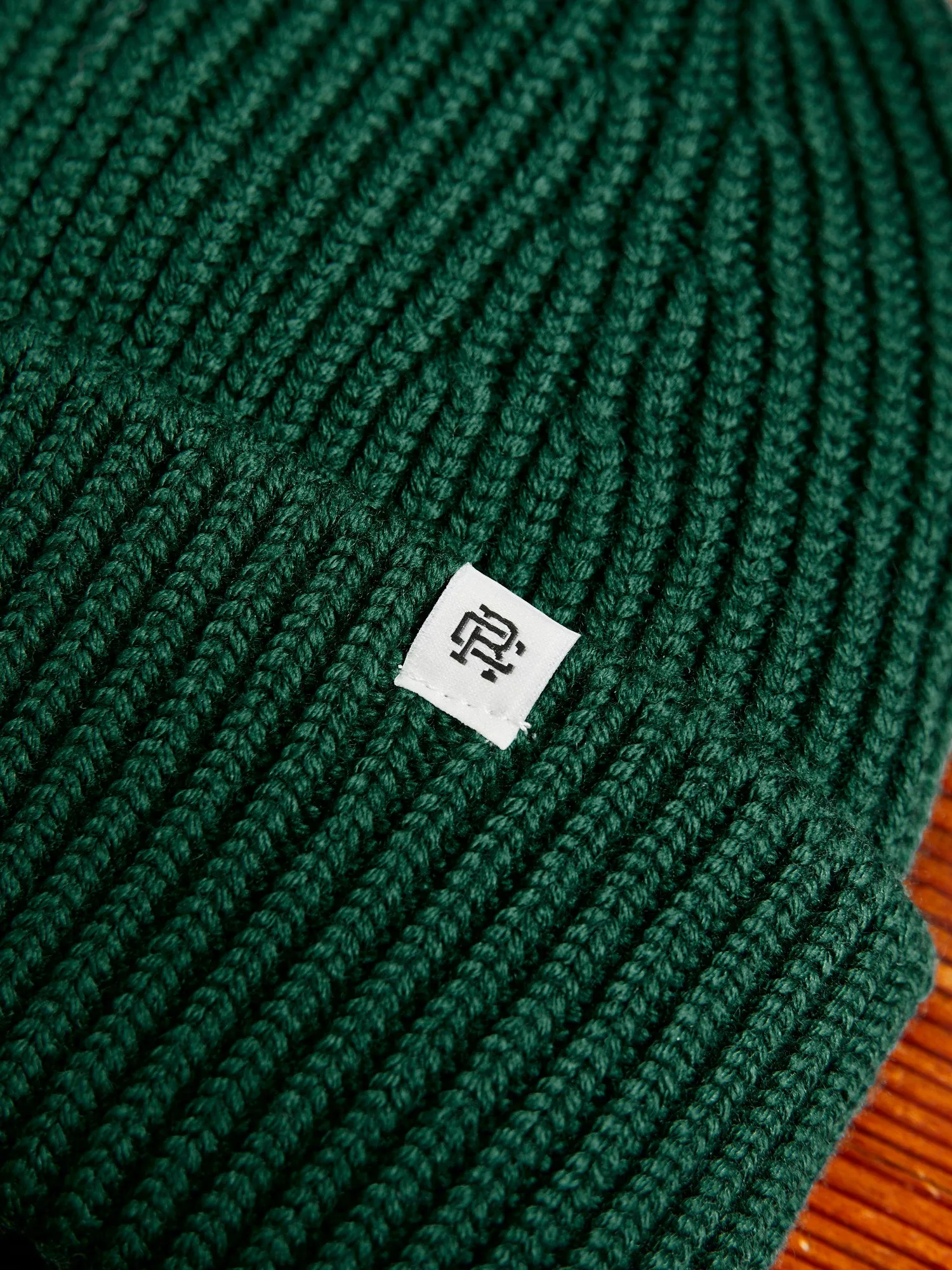 Merino Wool Watch Cap Beanie in British Racing Green