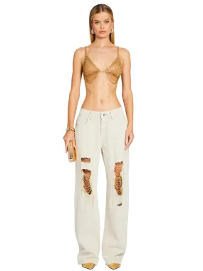 Rétrofête kailee pant white gold
