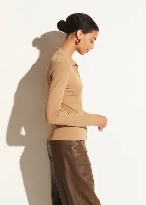 Seamless Buttoned Polo (Caramel)