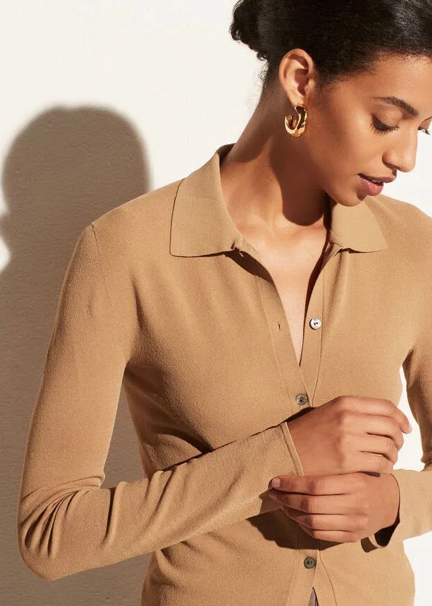Seamless Buttoned Polo (Caramel)