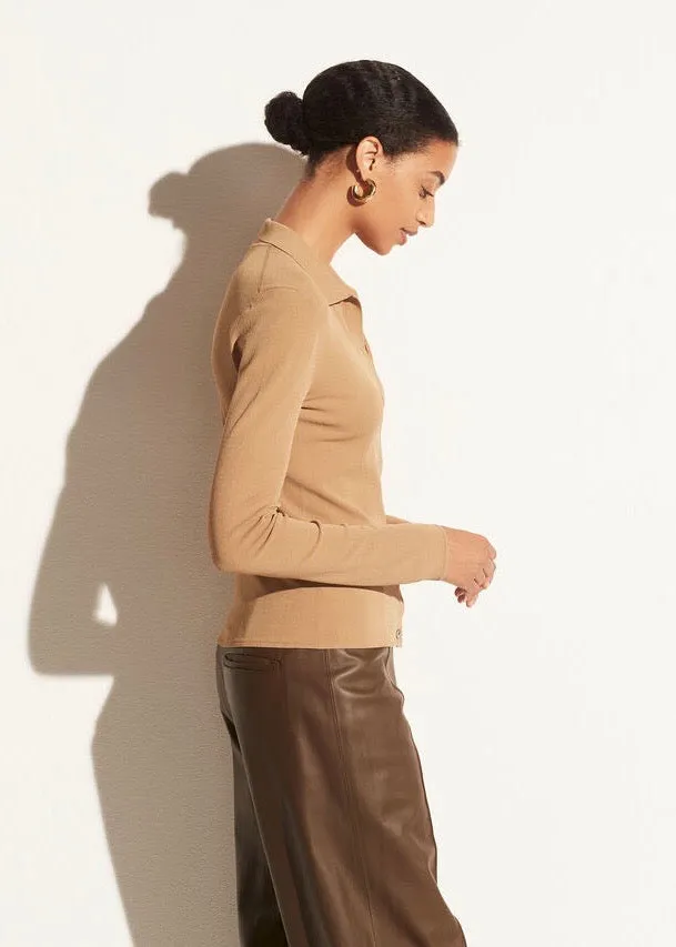 Seamless Buttoned Polo (Caramel)