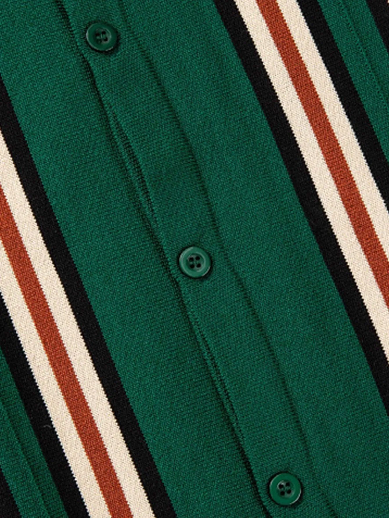 Short Sleeve Striped Button Up Sweater Polo