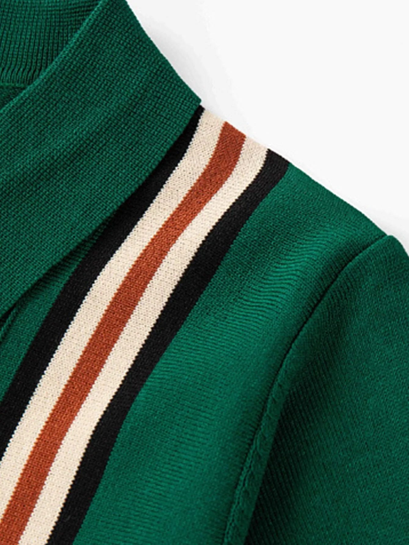 Short Sleeve Striped Button Up Sweater Polo