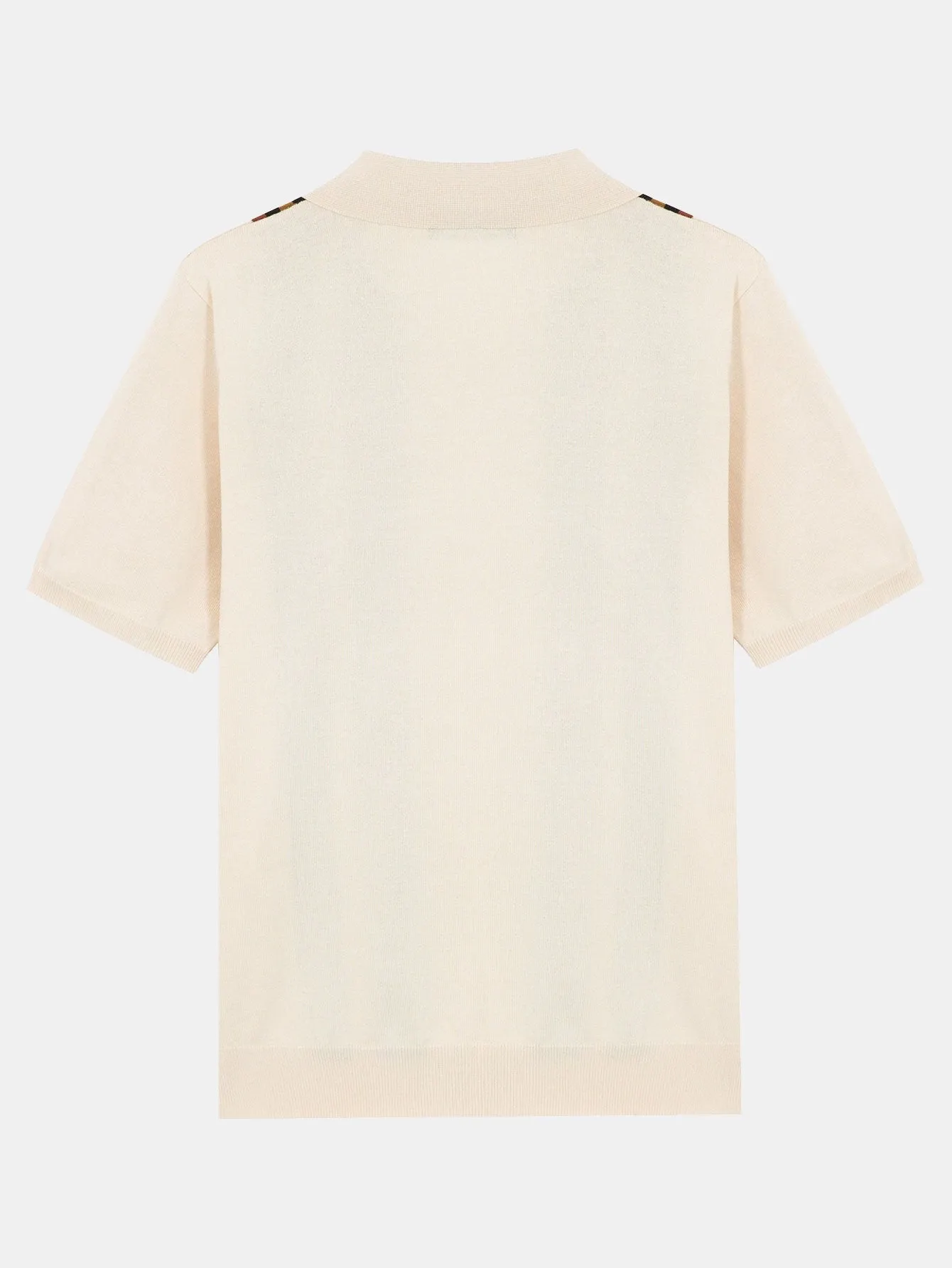 Short Sleeve Striped Button Up Sweater Polo