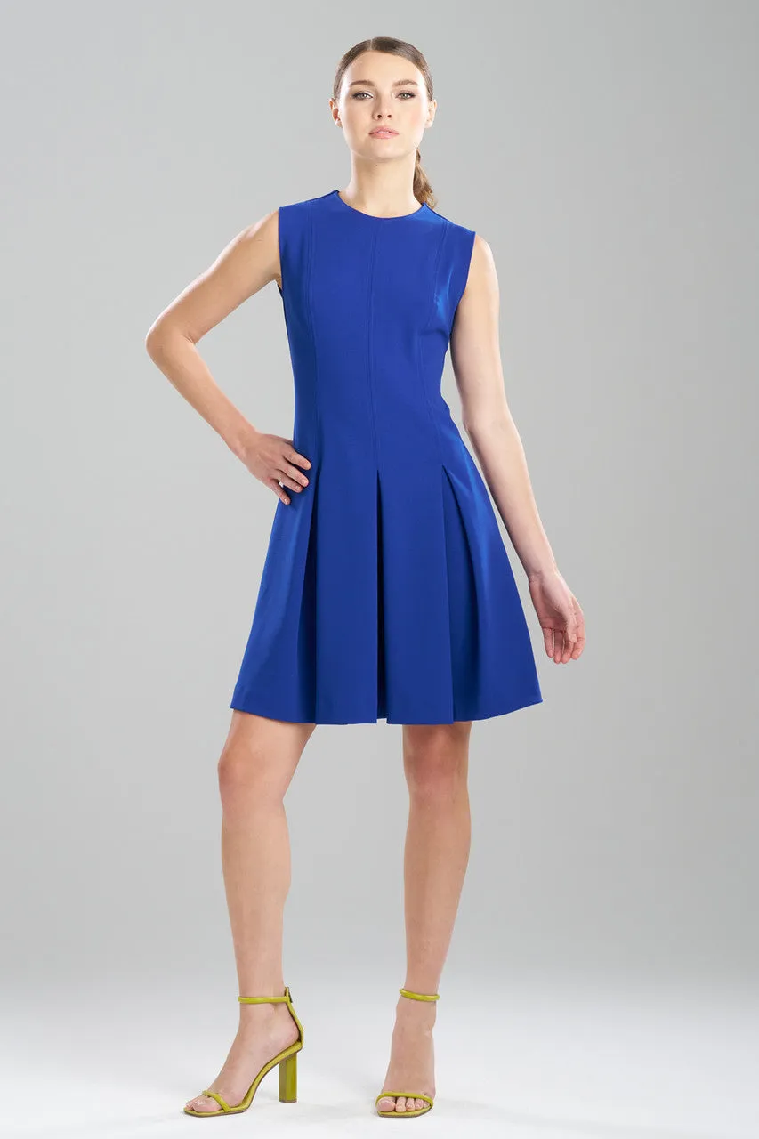 Solid Knit Crepe Pleated Dress