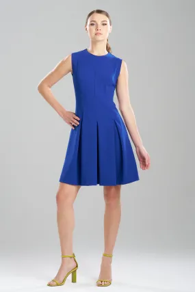 Solid Knit Crepe Pleated Dress