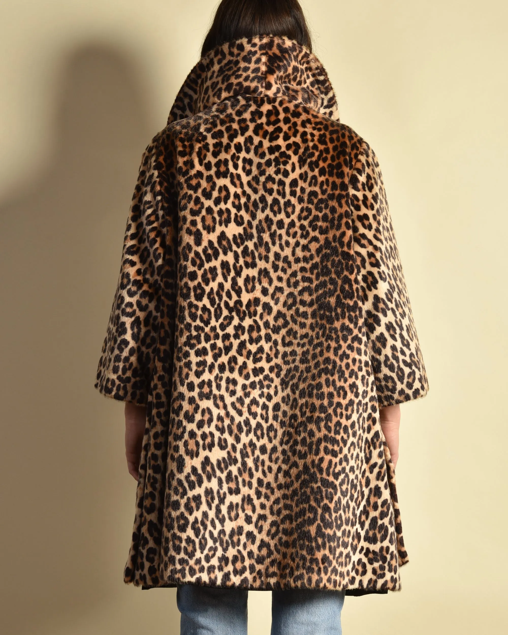 Somali 1960s Leopard Print Faux Fur Coat