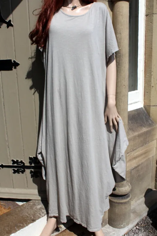 Tall Womens' Italian Cotton Very Long Loose Slip-on Dress