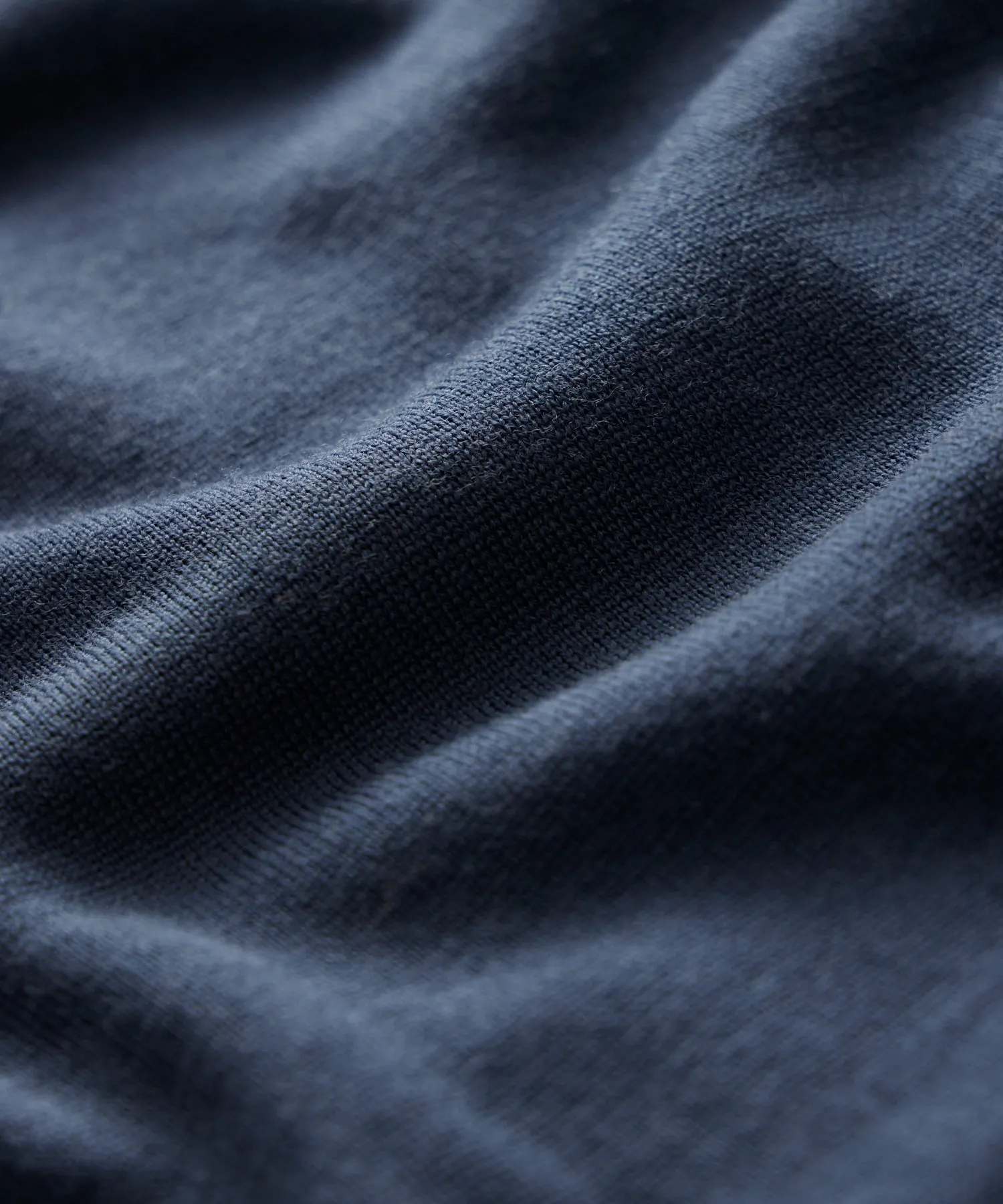 Todd Snyder x John Smedley Long Sleeve Polo in Smoke Blue