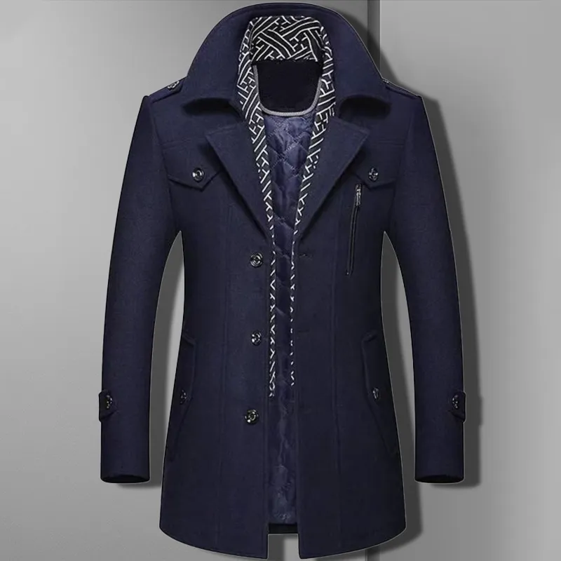 Vincenzo Elegant Wool Blend Overcoat