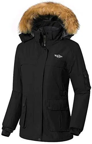 Wantdo Women's Warm Parka Mountain Ski Fleece Jacket Waterproof Windproof Winter Rain Coat Outdoors Anorak