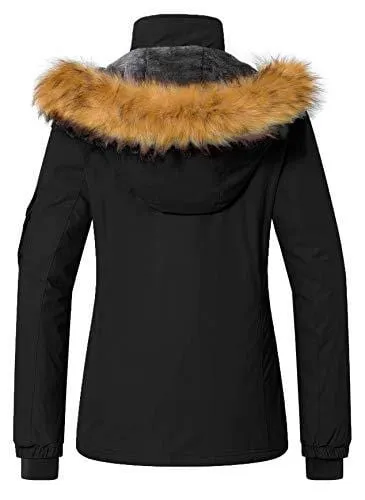 Wantdo Women's Warm Parka Mountain Ski Fleece Jacket Waterproof Windproof Winter Rain Coat Outdoors Anorak